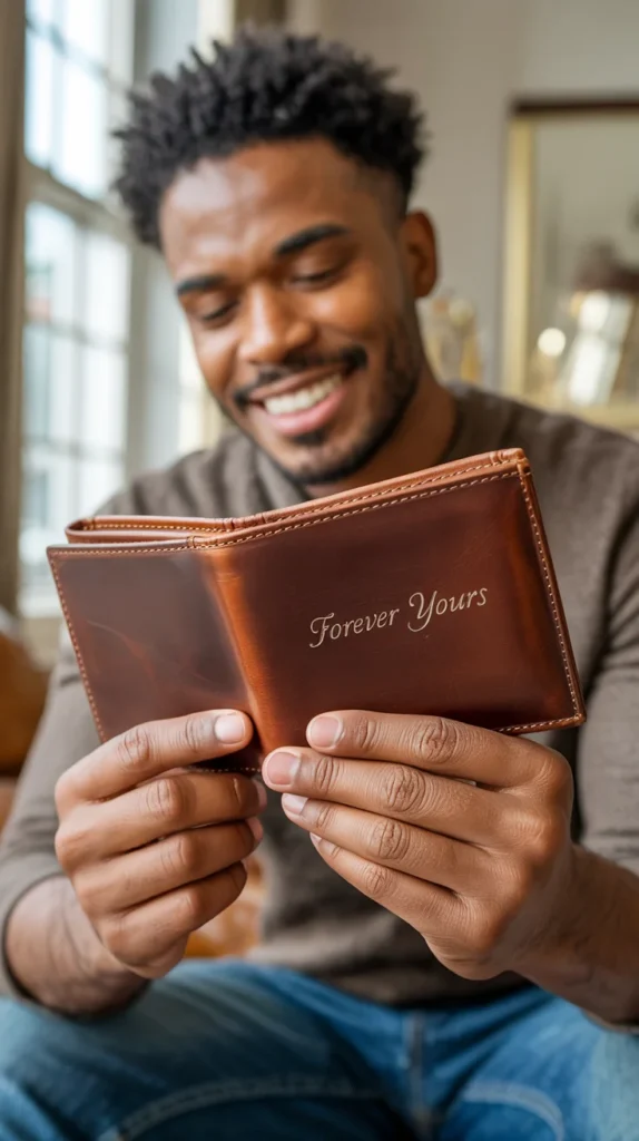 Custom Leather Wallet with Hidden Message