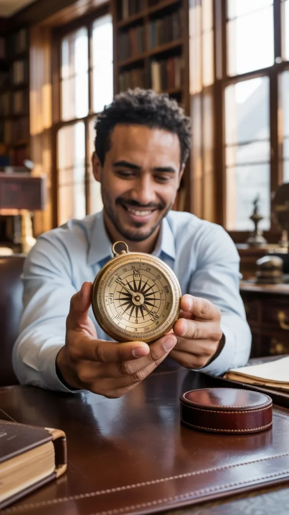 Engraved Compass with Coordinates of Where You Met