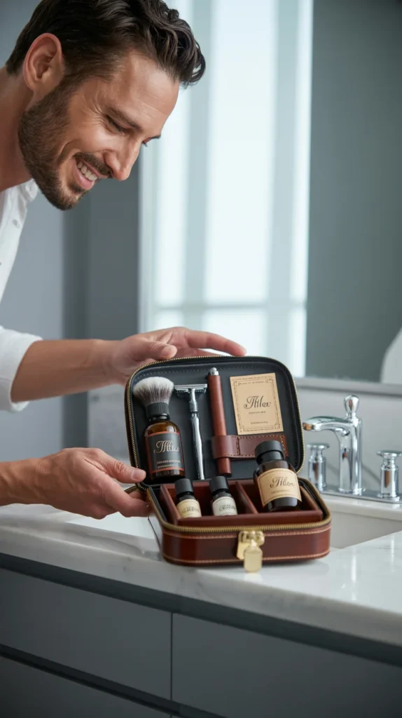 Luxury Grooming Set in Monogrammed Case