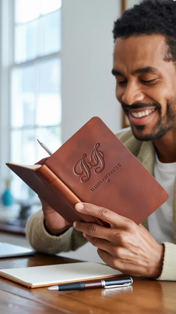 Personalized Leather Journal with Embossed Initials