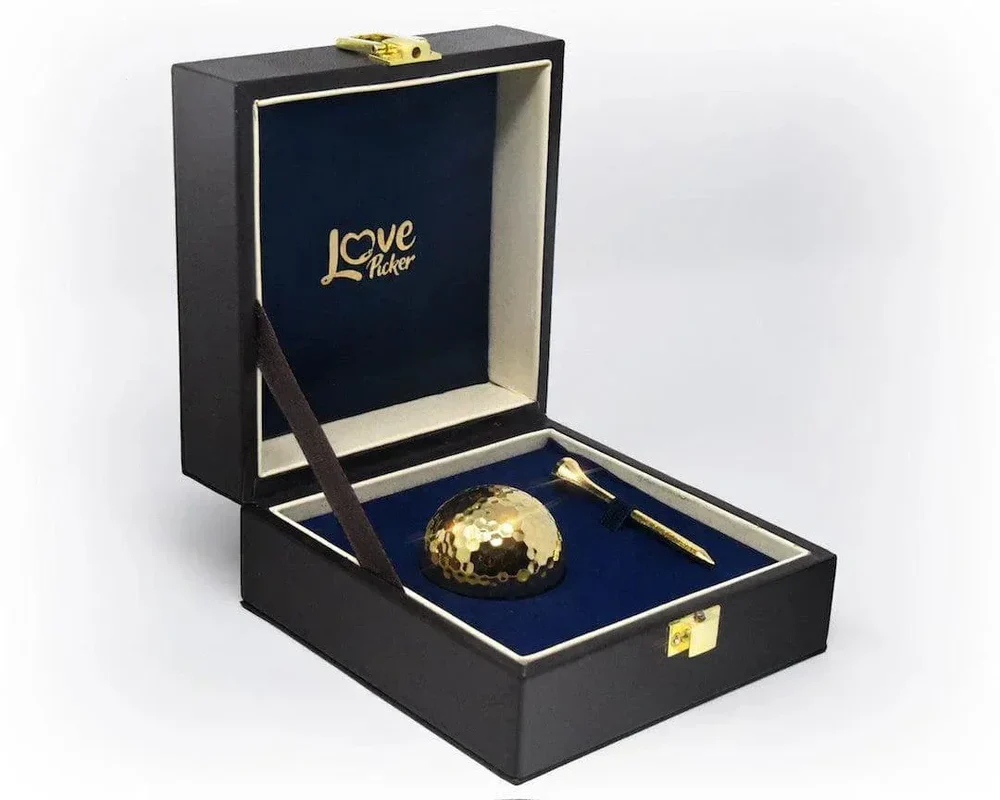 24K Gold-Dipped Golf Ball & Tee Set