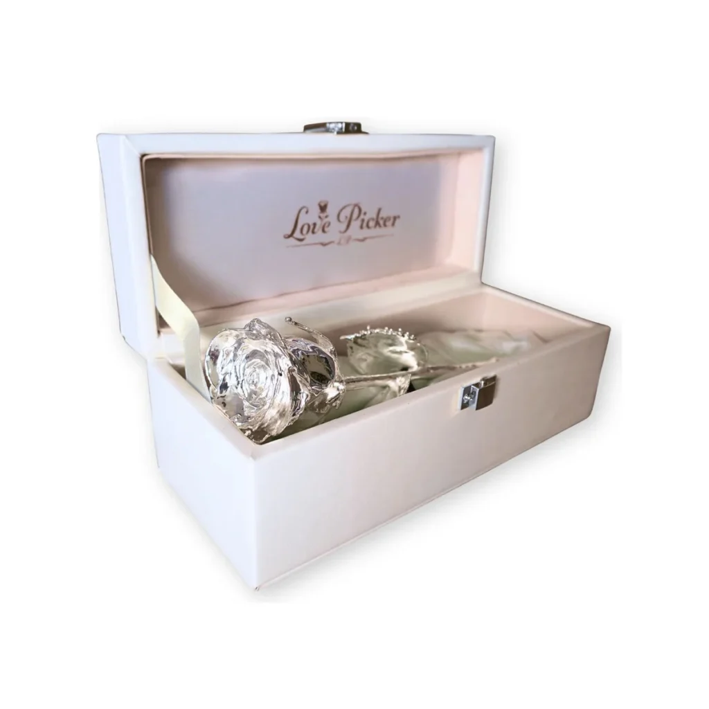 4-Engraved_Frosted_White_Vegan_Leather_Gift_Box_Silver_Rose