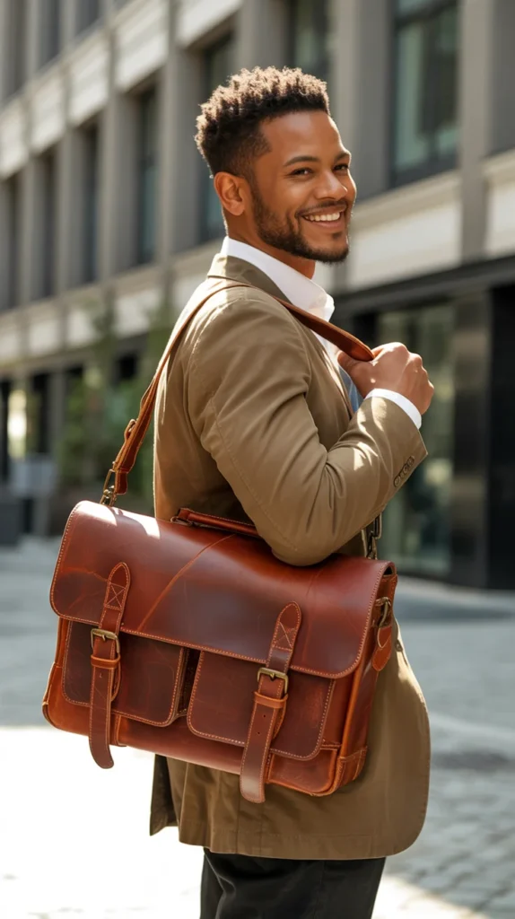 Custom Leather Messenger Bag