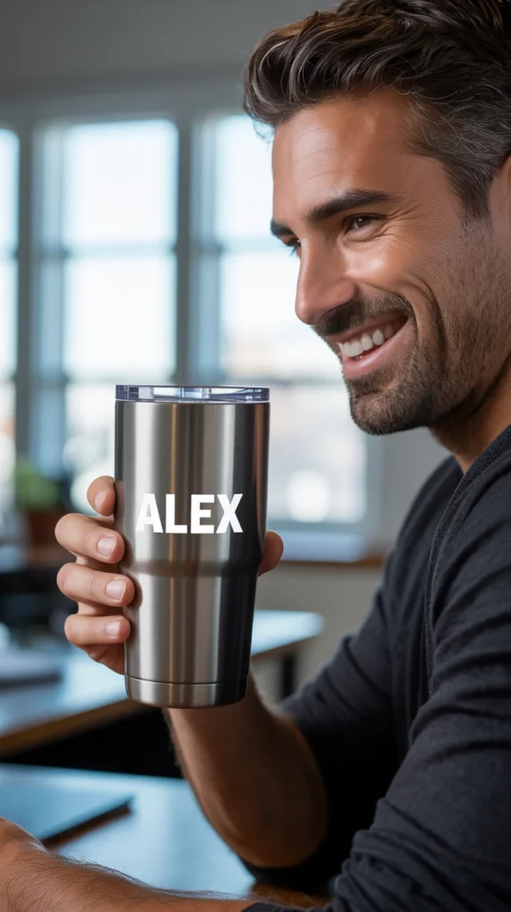 Insulated Tumbler Engraved with His Name