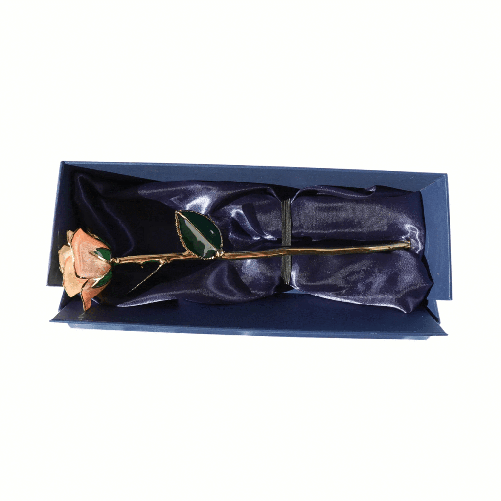 24K Gold-Dipped Rose in Elegant Vase