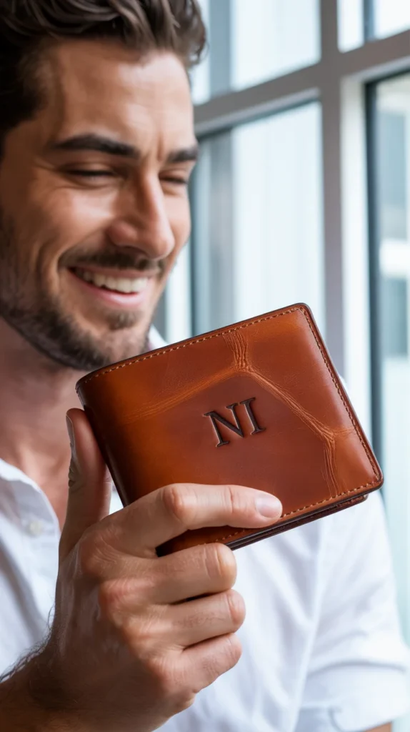 Premium Leather Wallet with Monogram