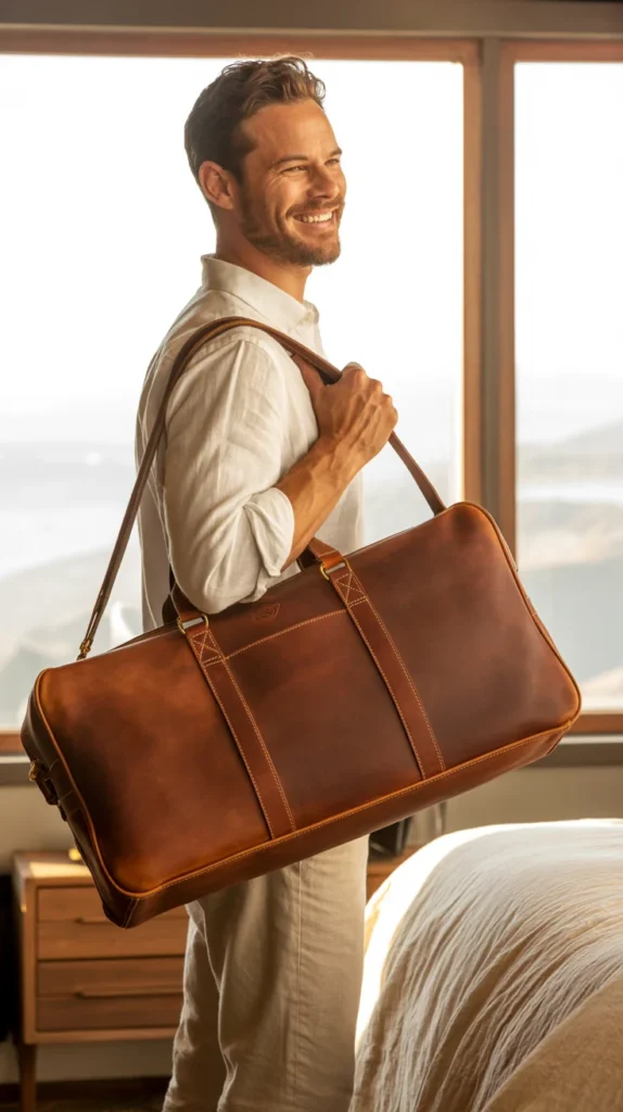 Premium Leather Weekender Bag