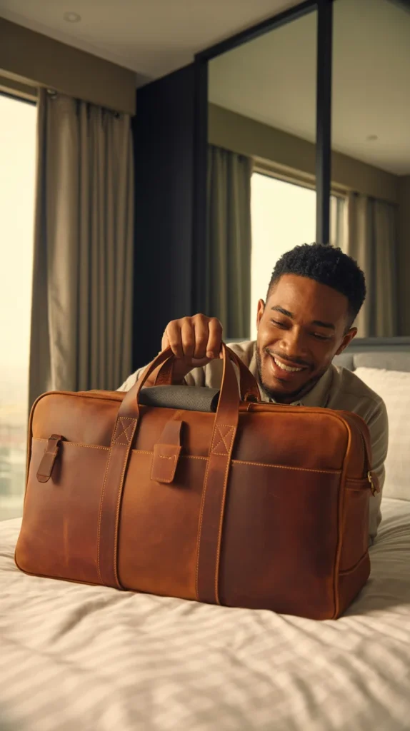 Premium Leather Weekender Bag