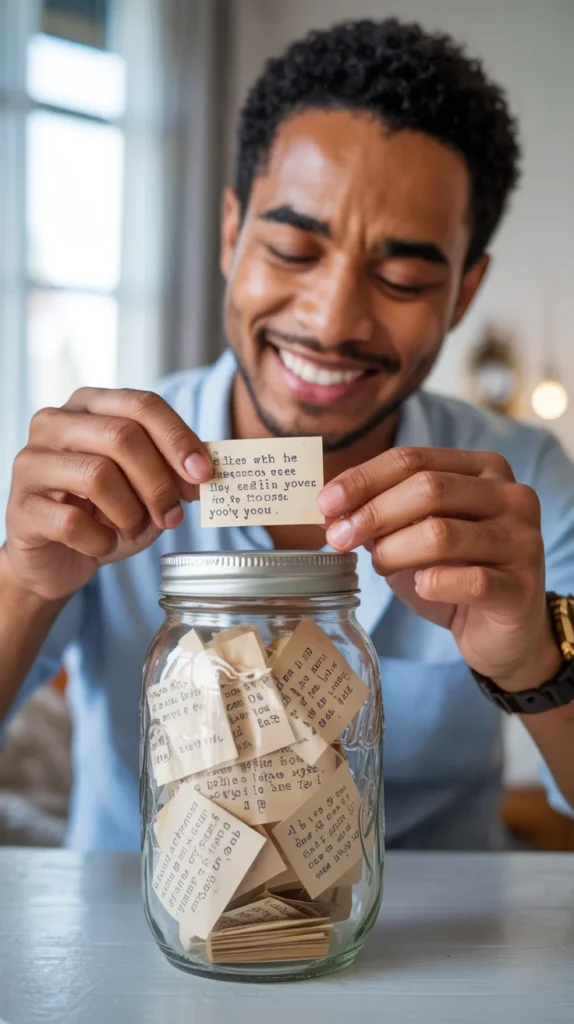 Handwritten Love Letters in a Jar