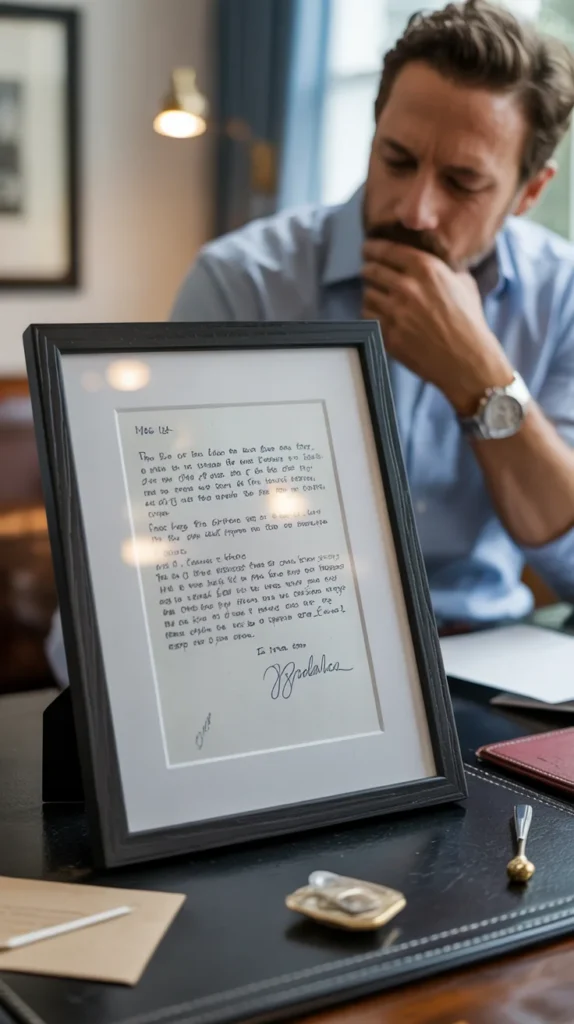 Handwritten Letter in a Keepsake Frame